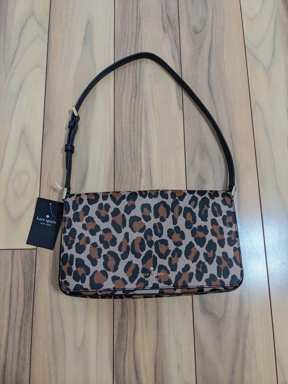 NWT! Kate Spade New York Staci Medium Shoulder Bag Spotted Animal Brown Leopard